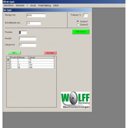 WOLFF-OPTI Schnittoptimierungsprogramm